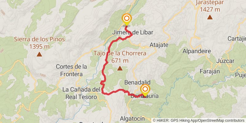 Gran Senda De Malaga stage 27 Map