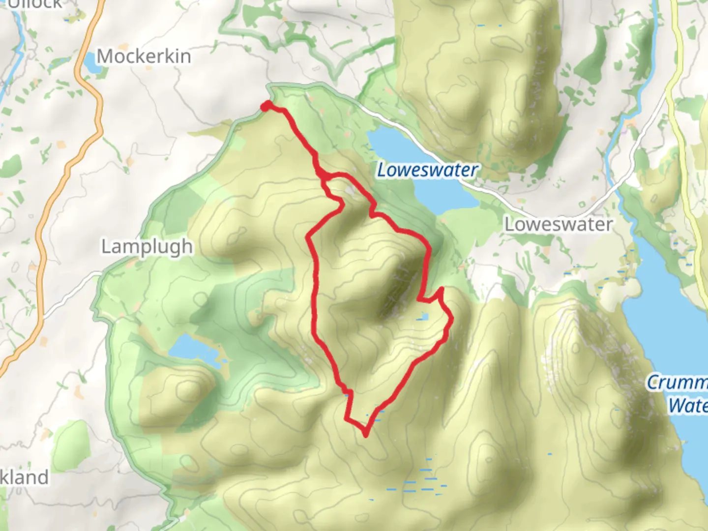 An image depicting the trail Burnbank Fell, Blake Fell & Gavel Fell and its surrounding area.