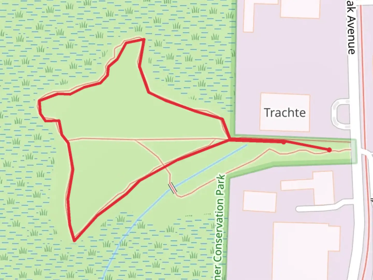 An image depicting the trail North Burr Oak Avenue Loop and its surrounding area.