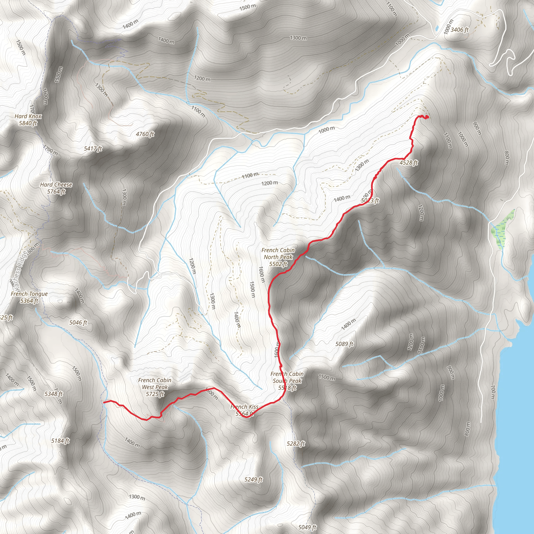 Silver Creek Tie Trail via Domerie Peak Trail mobile static map