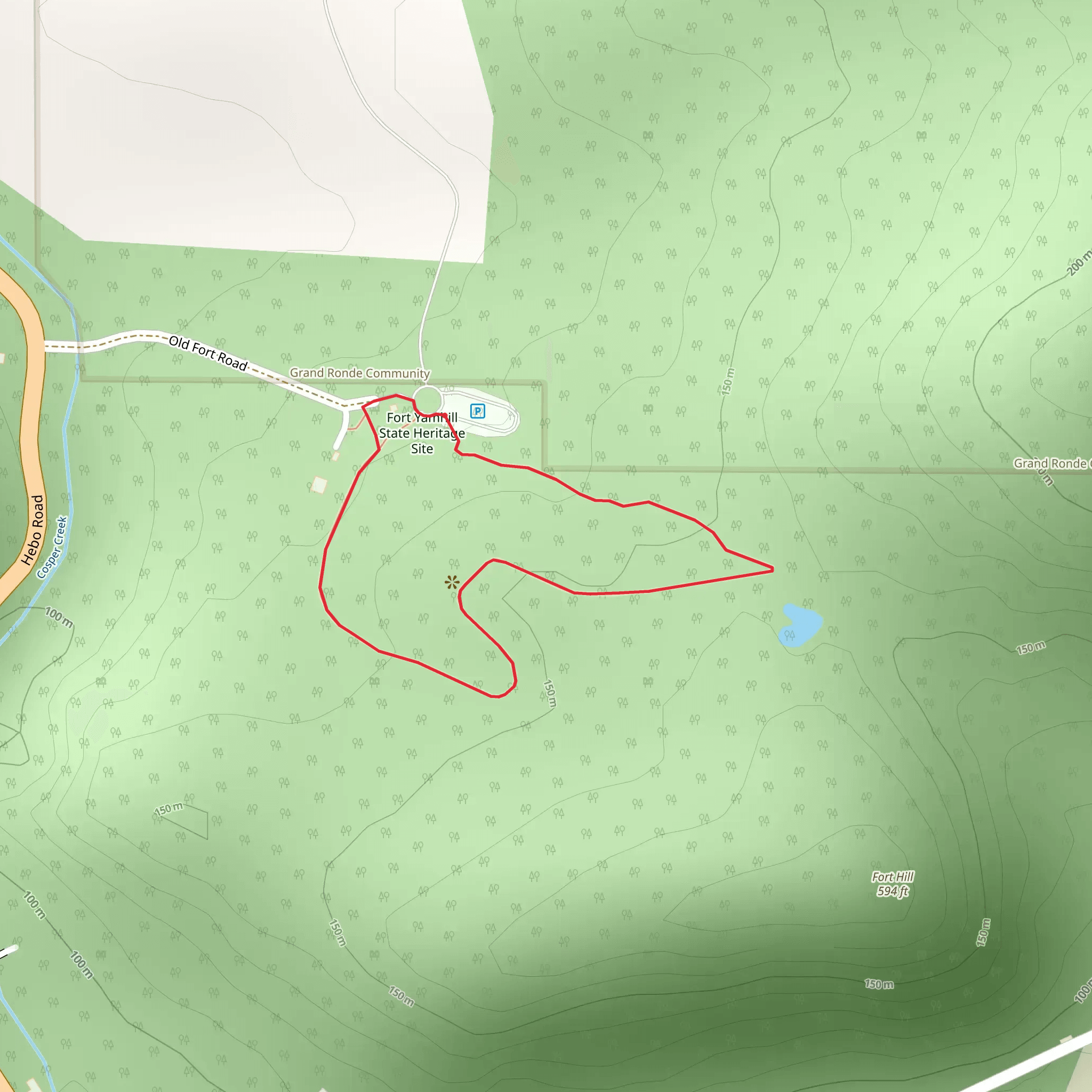 Fort Yamhill State Heritage Area Loop mobile static map
