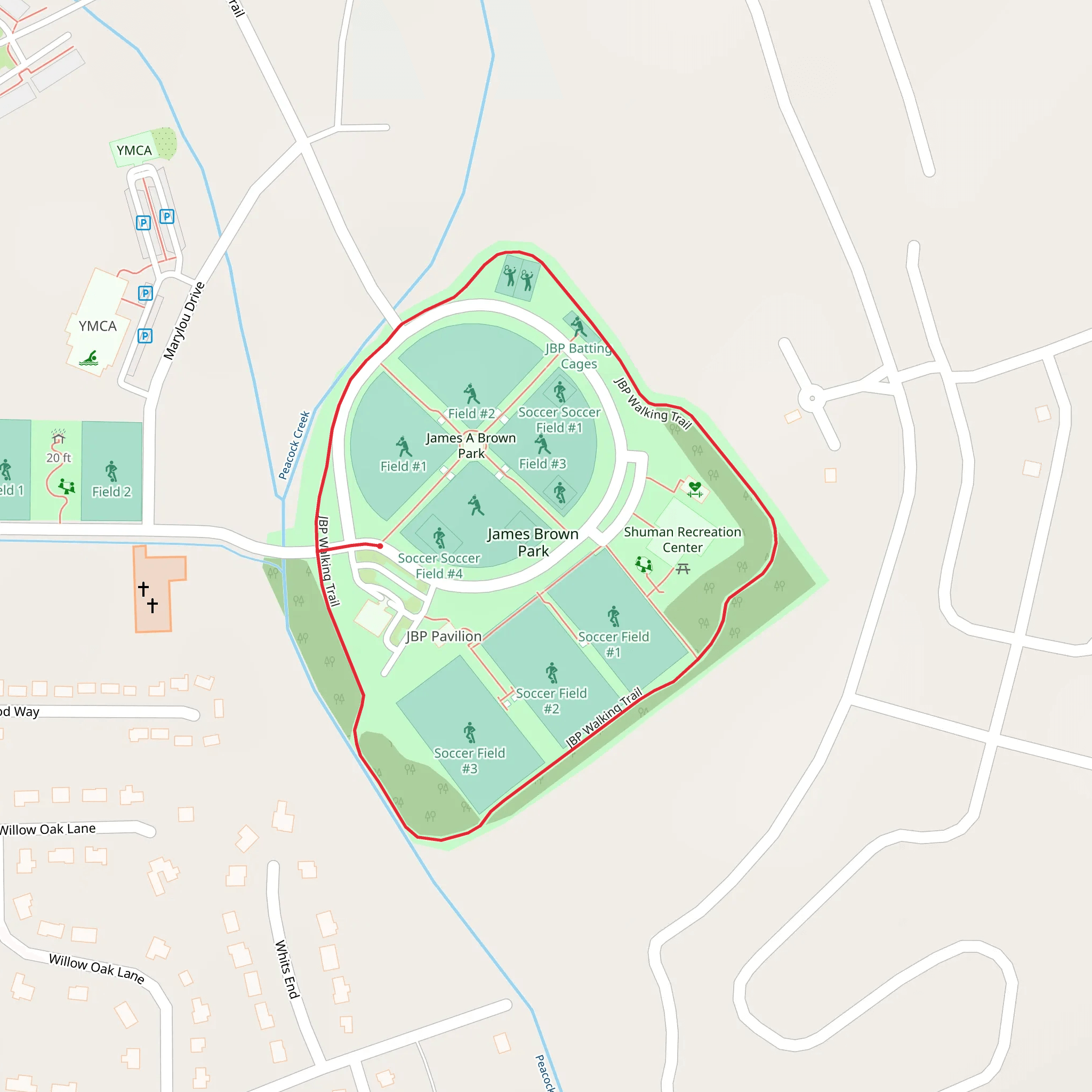 James Brown Park Loop mobile static map