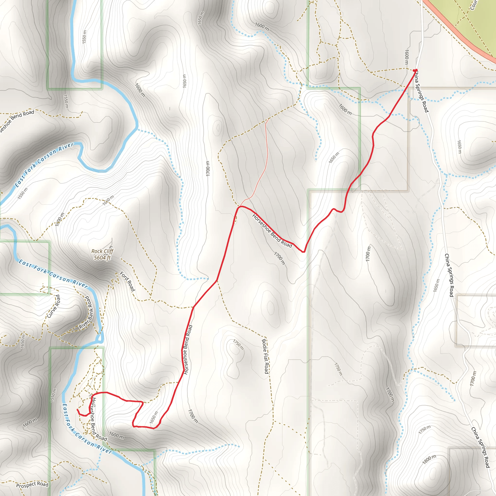 Horseshoe Bend Road mobile static map