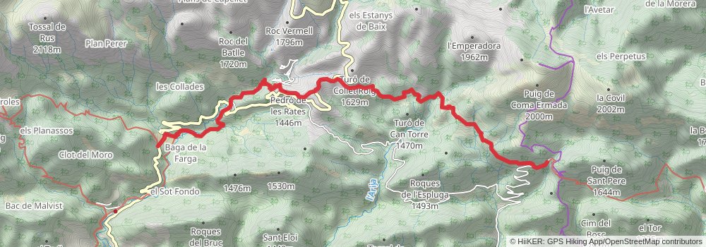 GR 3 Central Path of Catalonia stage 23 Map