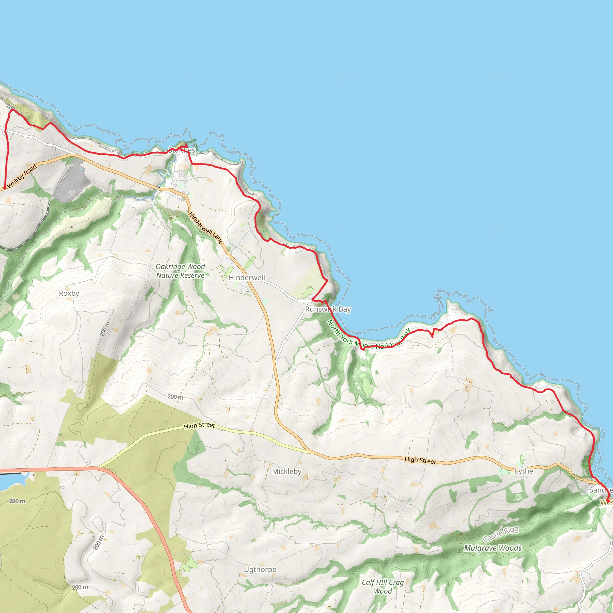 Easington to Sandsend Walk mobile static map