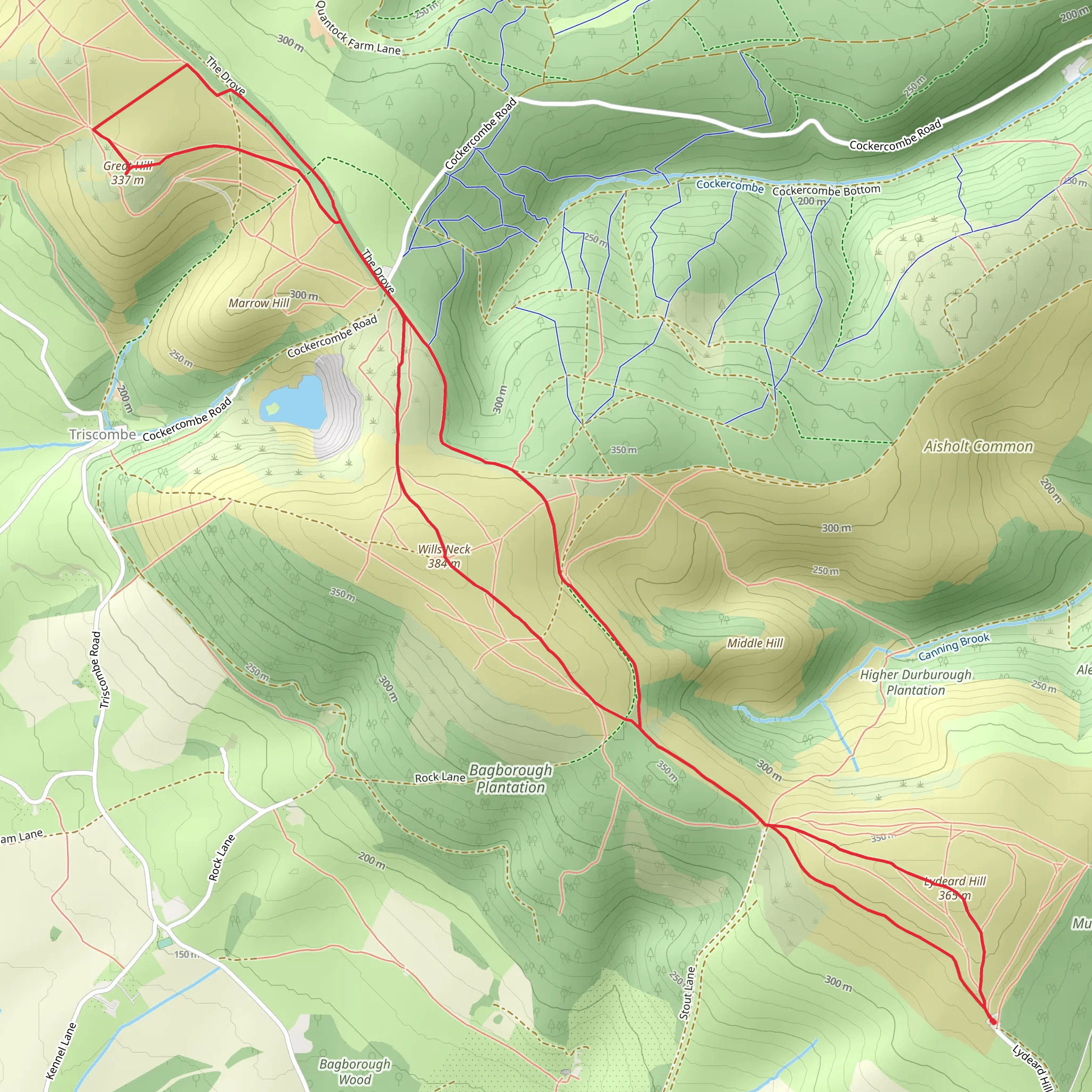 Lydeard Hill, Wills Neck and Great Hill Loop mobile static map