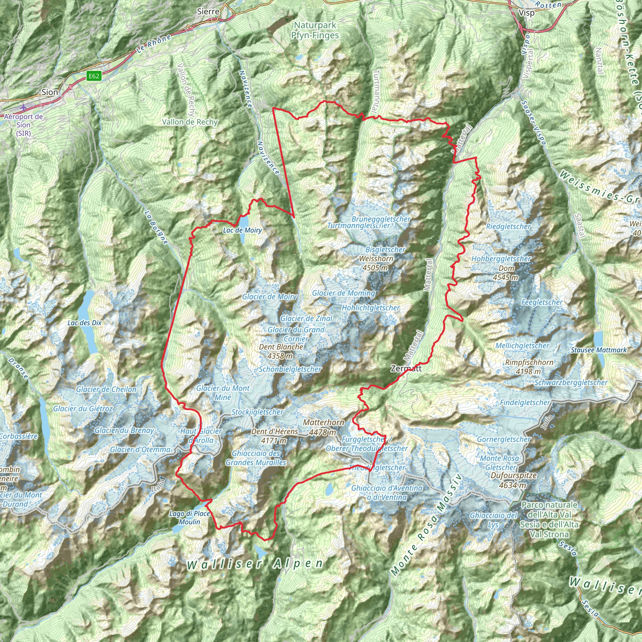 Tour of the Matterhorn mobile static map