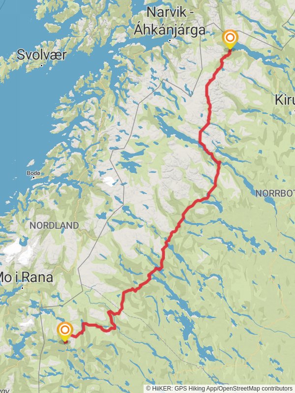 Kungsleden North mobile static map