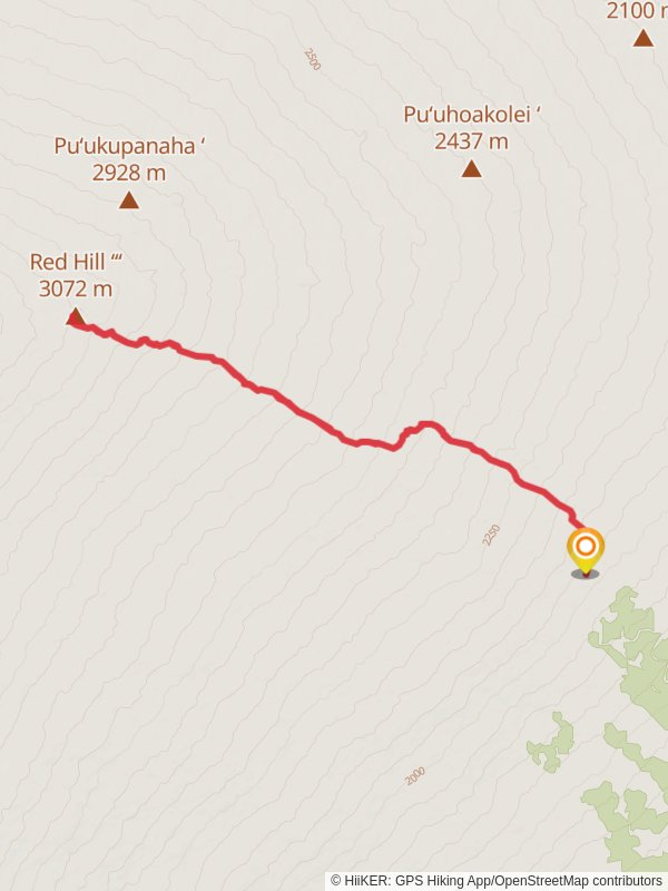 Puʻuʻulaʻula - Red Hill via Mauna Loa Trail