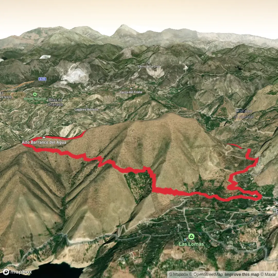 An image depicting the trail Quéntar Circular and its surrounding area.