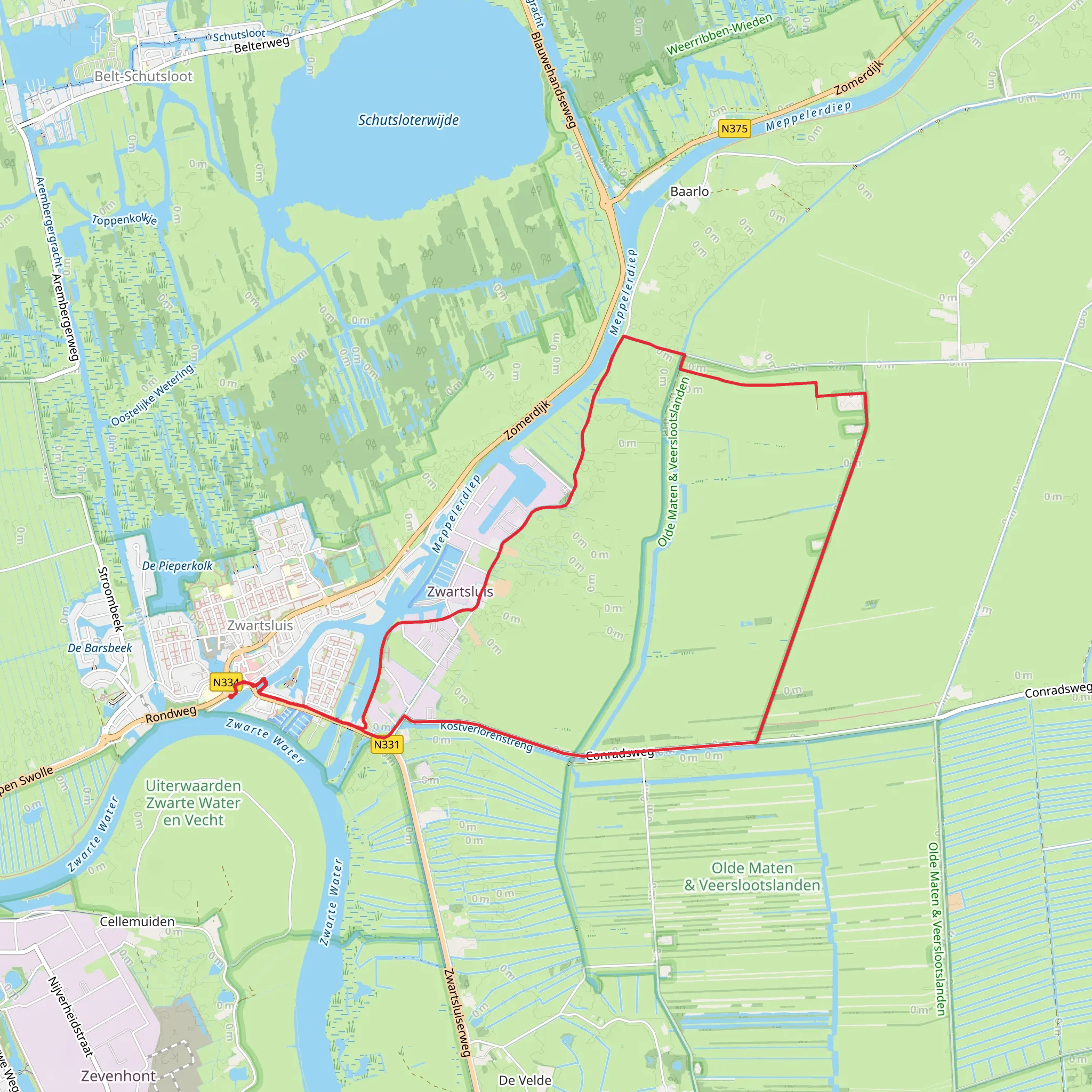 Stouwe Weg and Post Weg Loop mobile static map