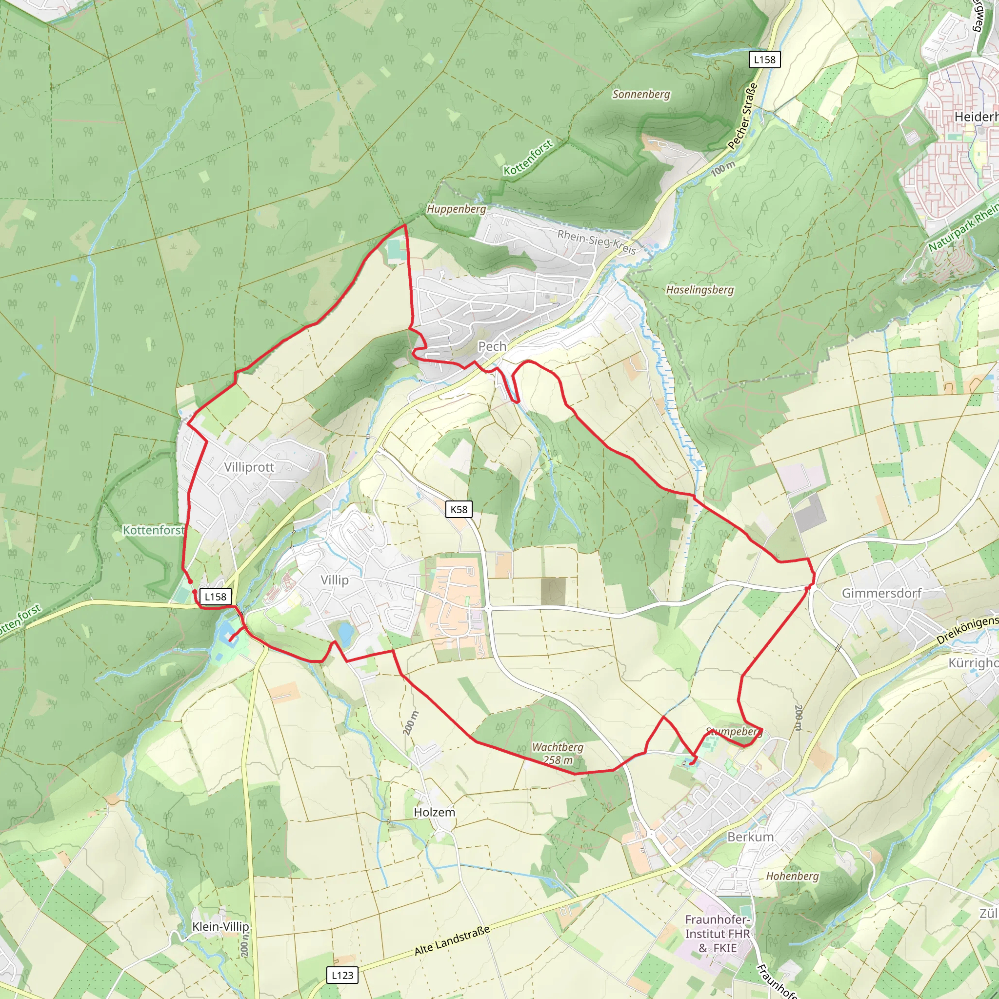 Rund um Wachtberg and Kpttenforstweg Loop mobile static map