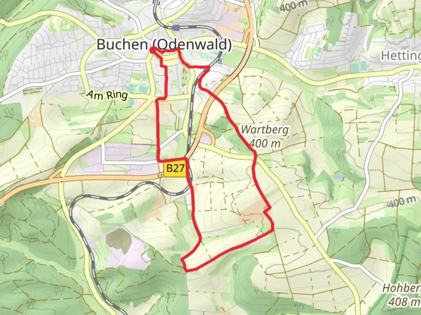 An image depicting the trail Kleiner Hoehlen Rundweg and its surrounding area.