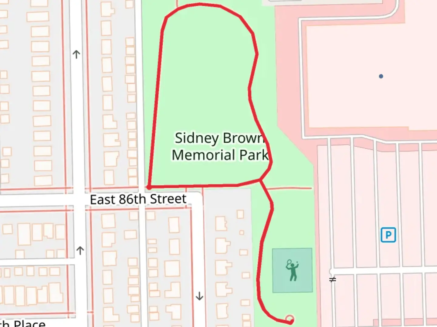 An image depicting the trail Sidney Brown Memorial Park Loop and its surrounding area.