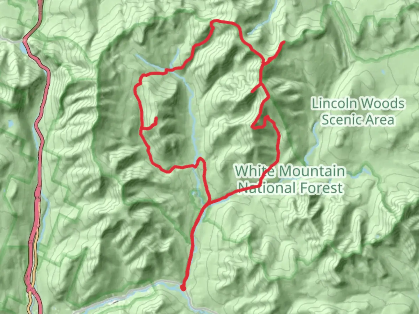An image depicting the trail Bondcliff to Mount Bond to Mount Guyot to Owls Head Loop and its surrounding area.