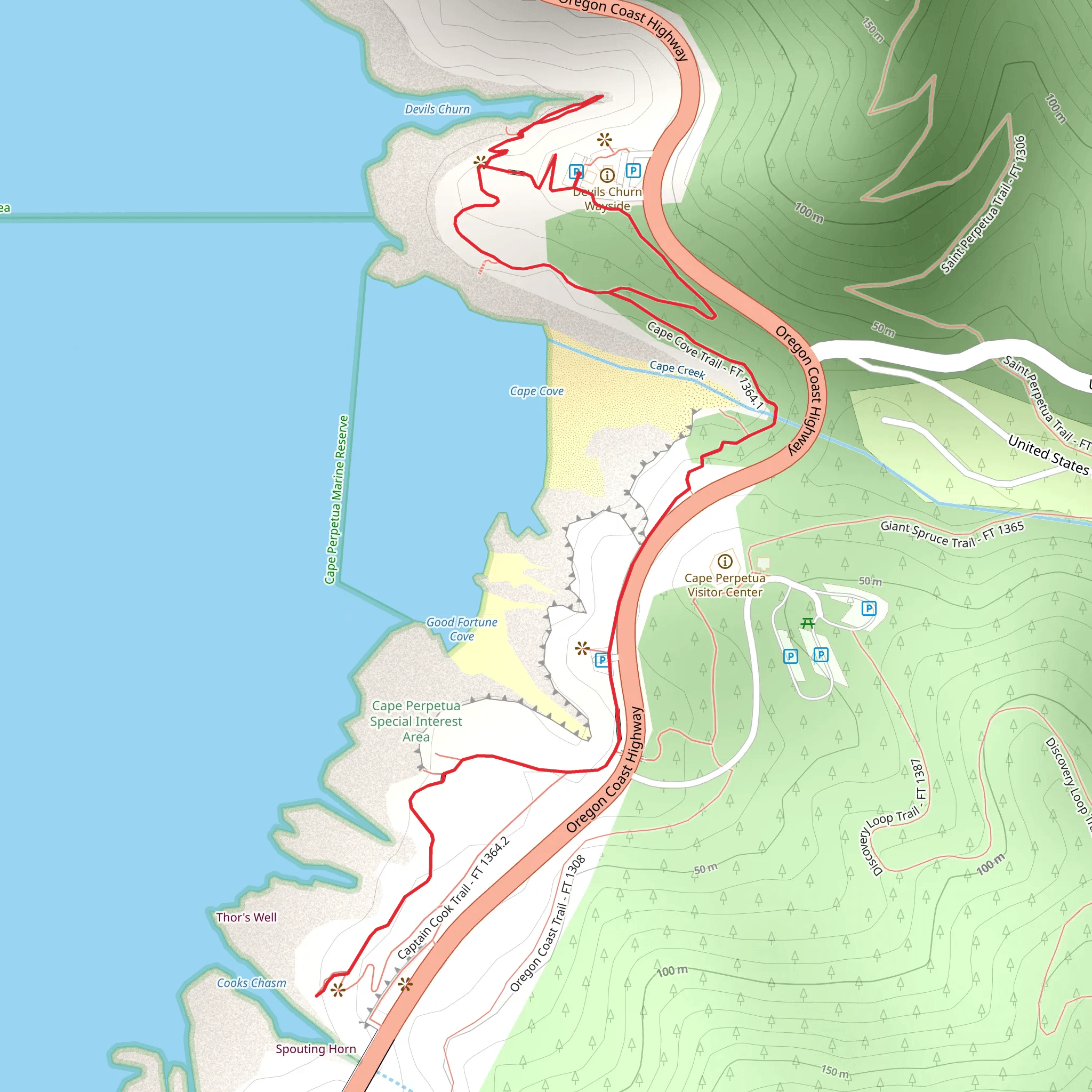 Captain Cook and Cape Cove Trail mobile static map