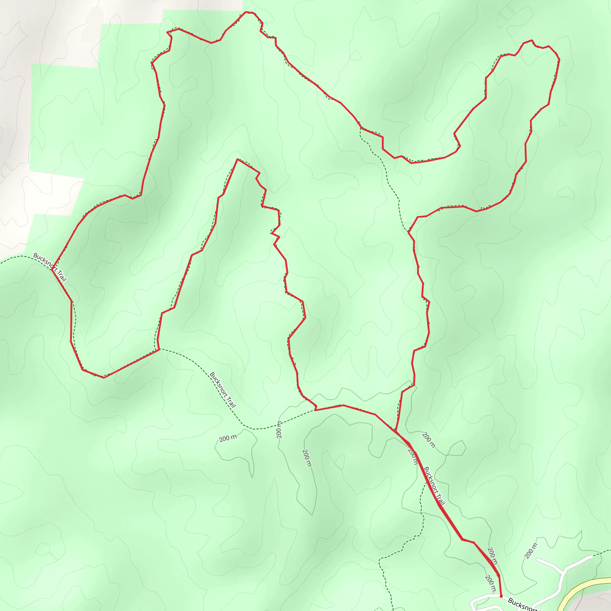 Bucksnort Loop Trail mobile static map