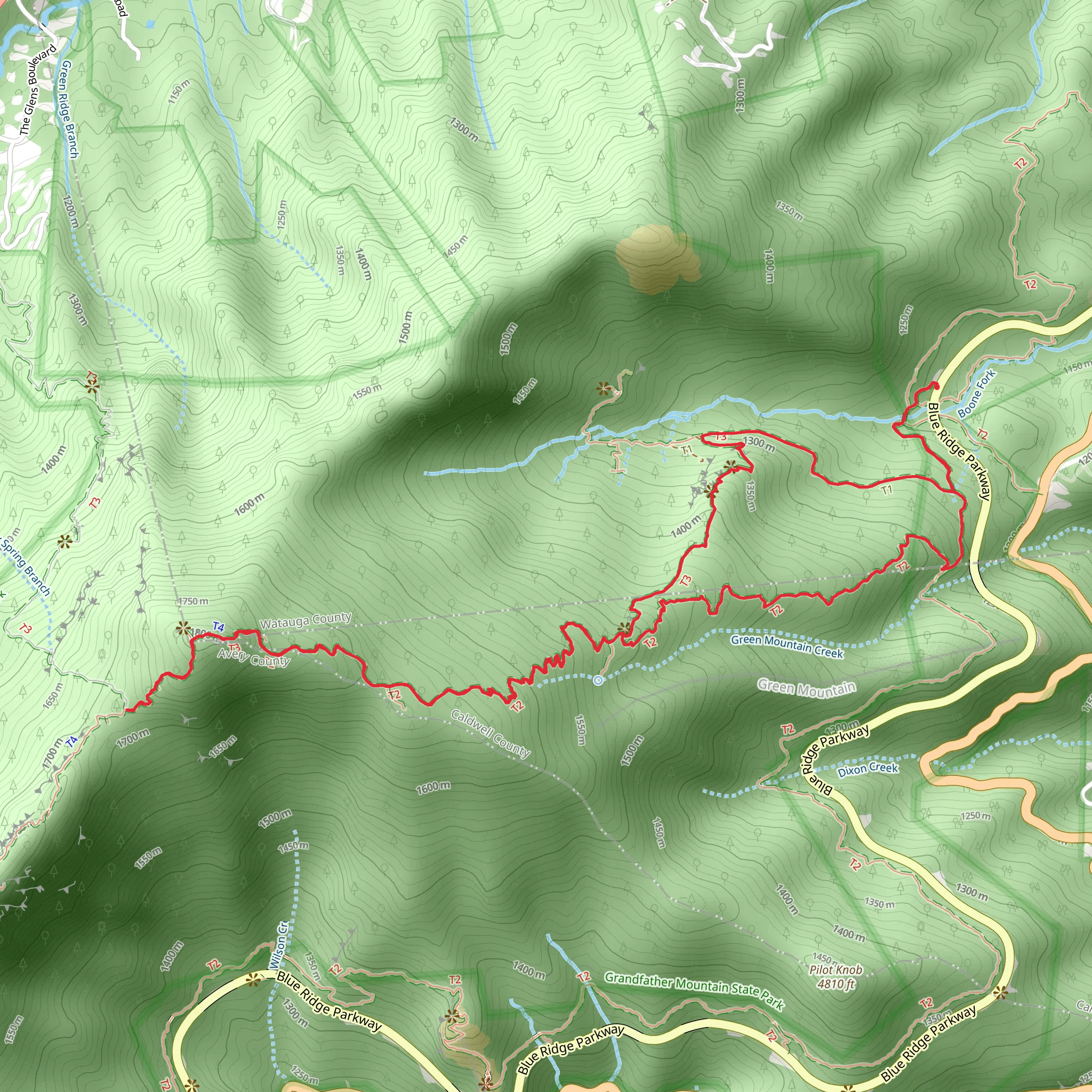 Calloway Peak Loop mobile static map