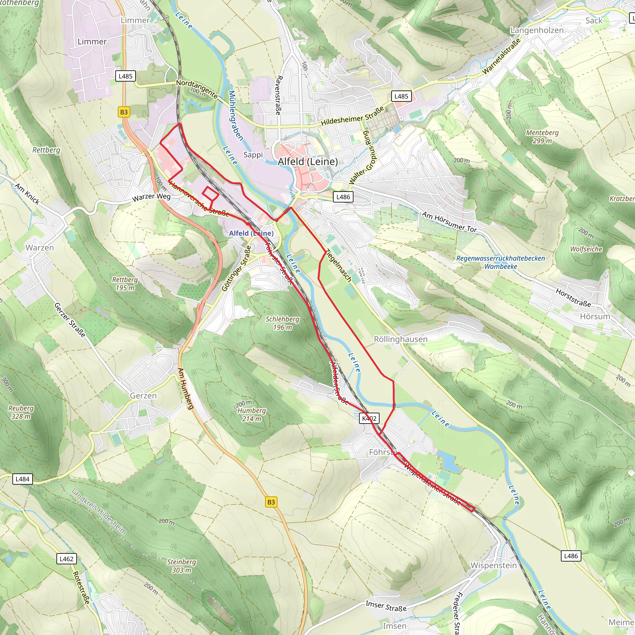 Fagus-Werk and Leine River Loop mobile static map