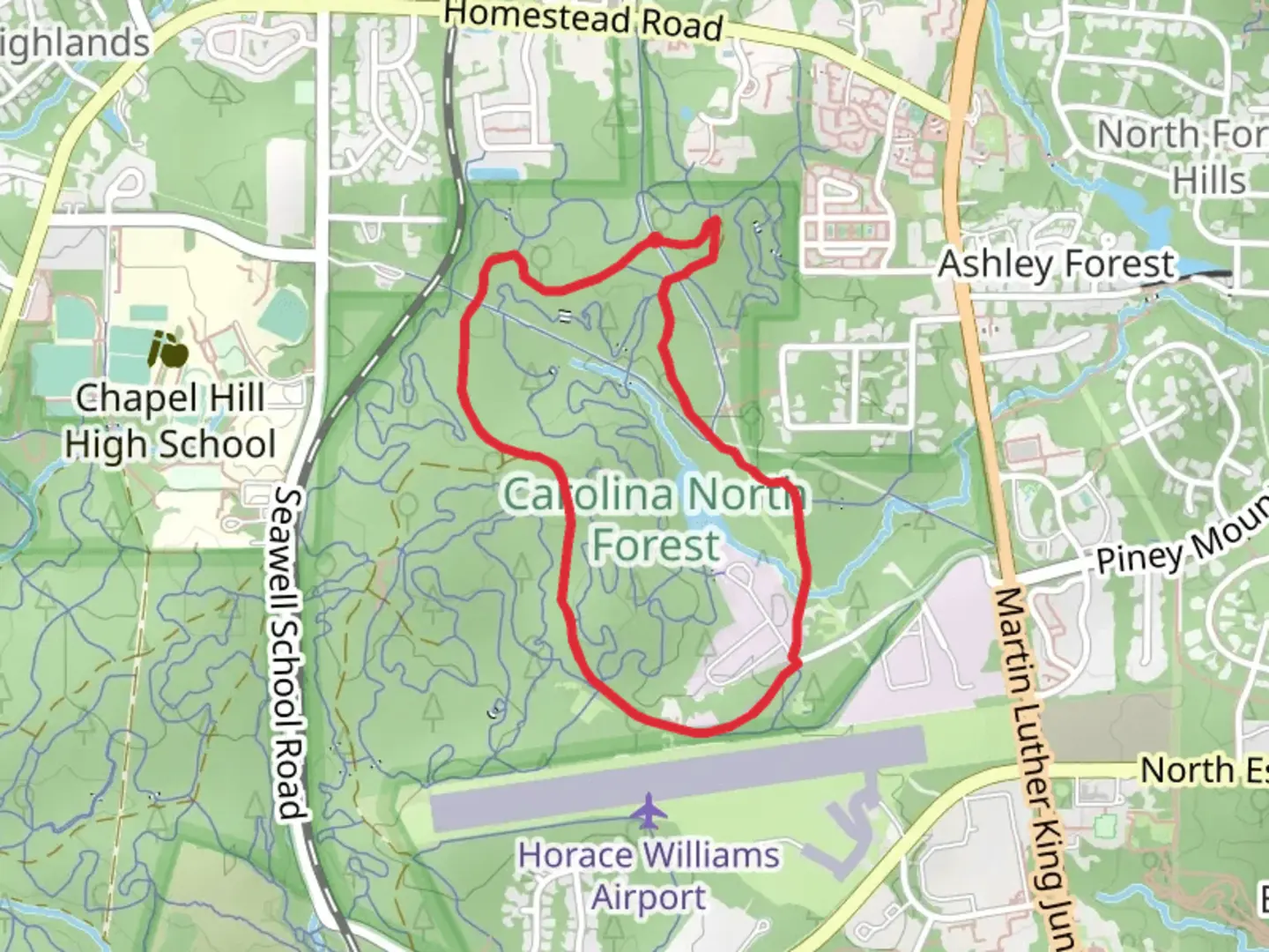 An image depicting the trail Pumpkin Loop and its surrounding area.