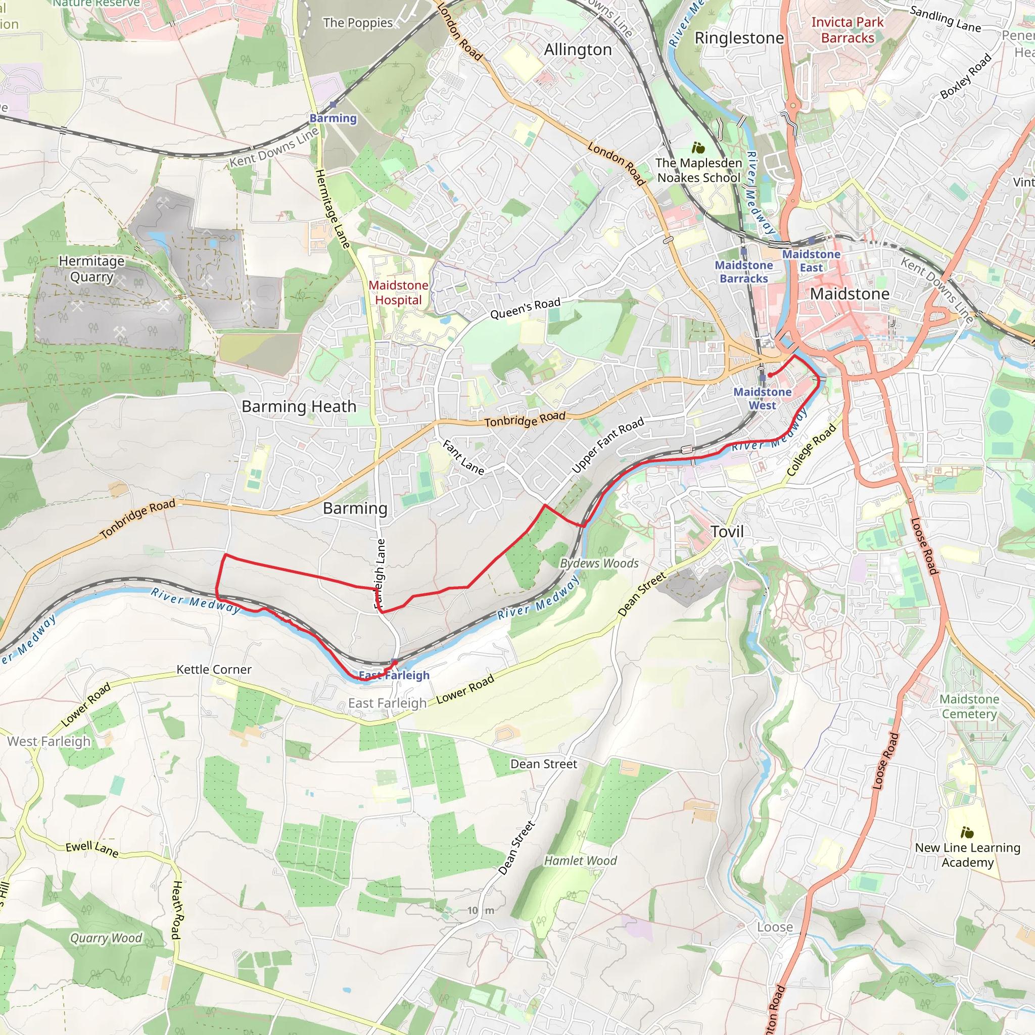 Maidstone and River Medway mobile static map