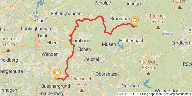 Siegerland-Höhenring stage 6 Map