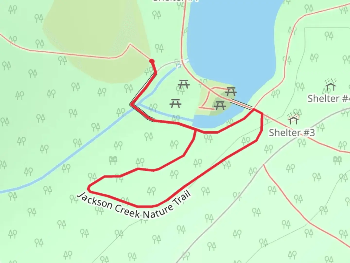 An image depicting the trail Jackson Creek Nature Trail Loop and its surrounding area.