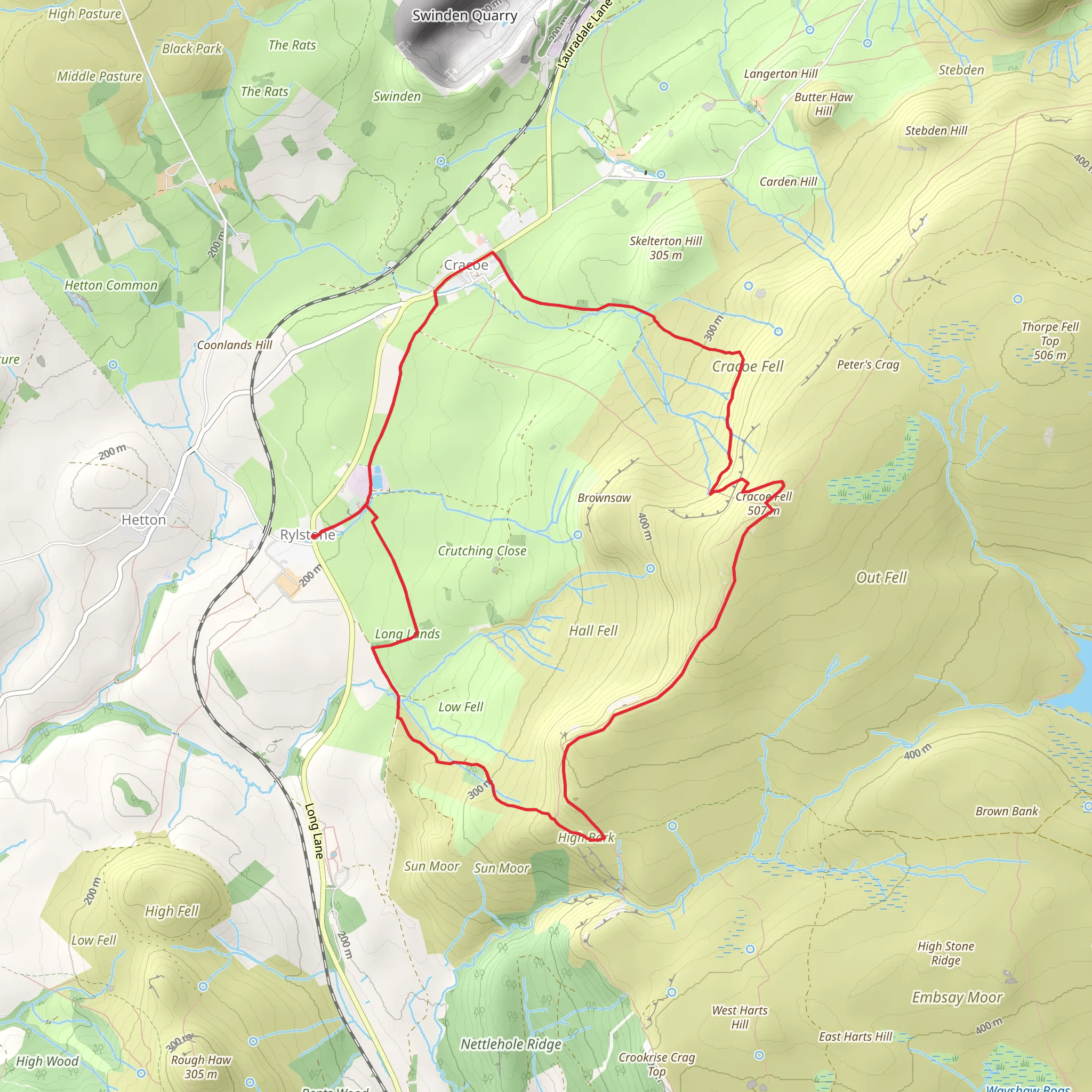 Rylstone Edges and Cracoe from Rylstone mobile static map