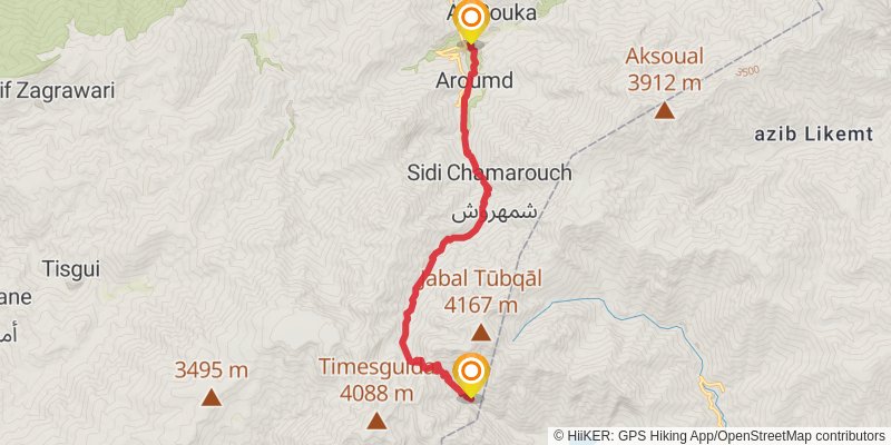 Toubkal Circuit stage 5 Map
