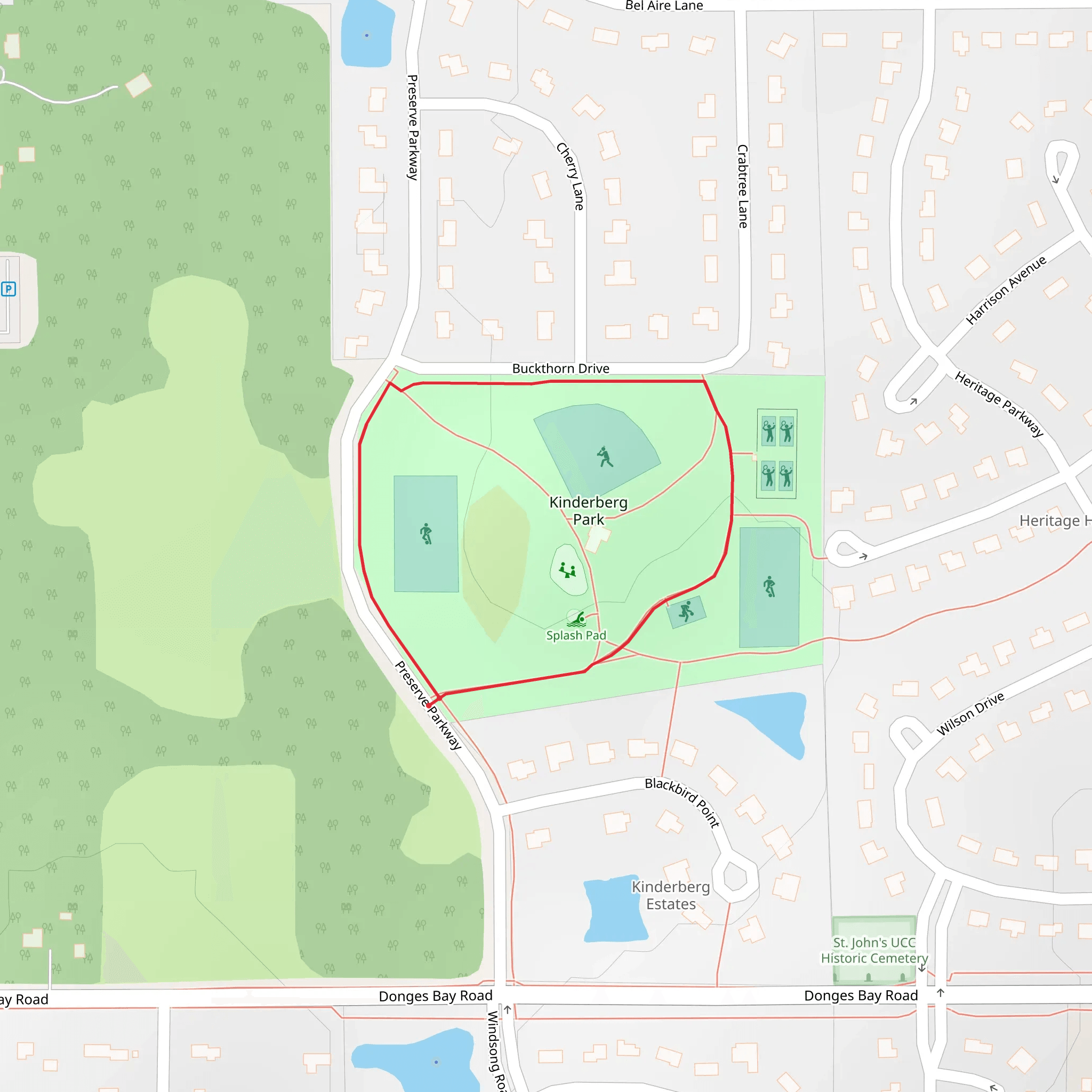 Kinderberg Park Loop mobile static map