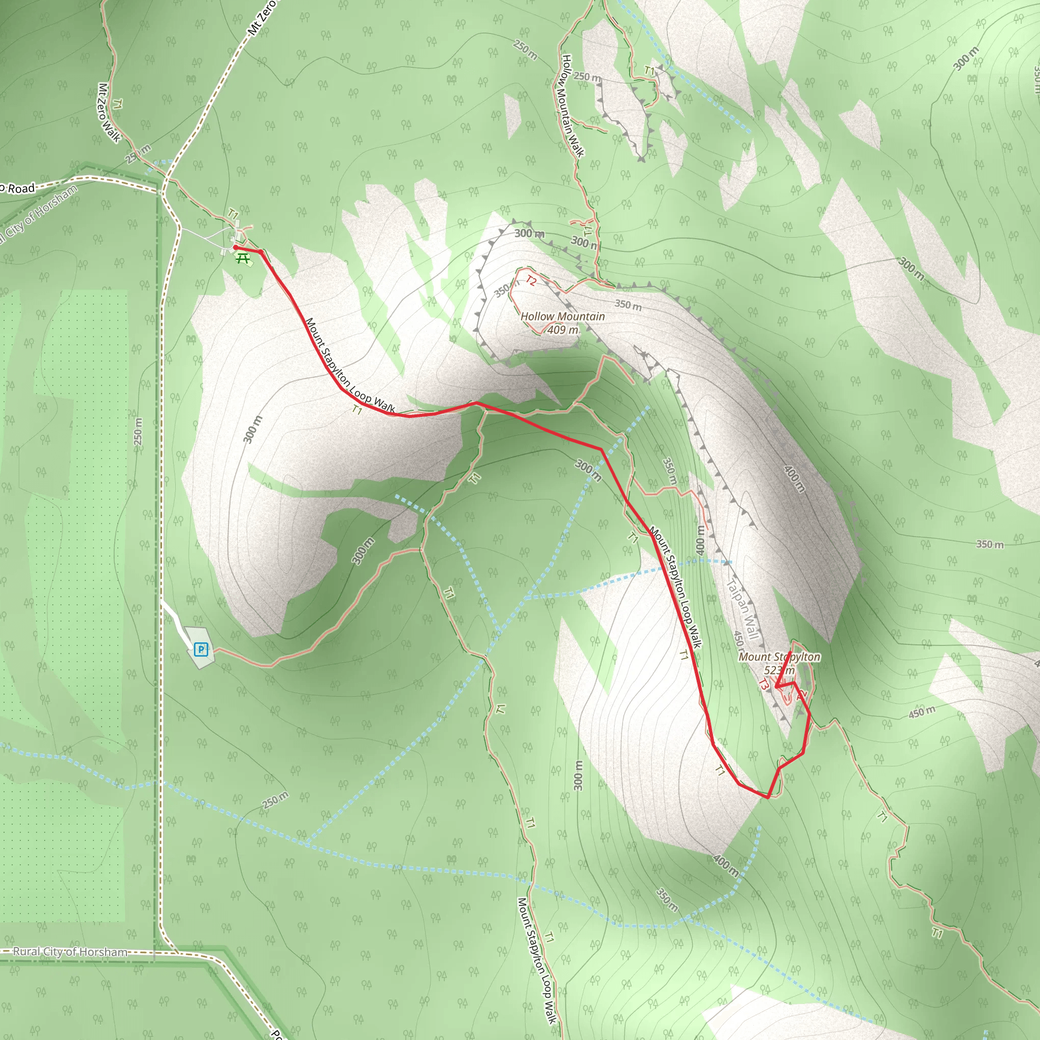 Mount Stapylton Trail mobile static map