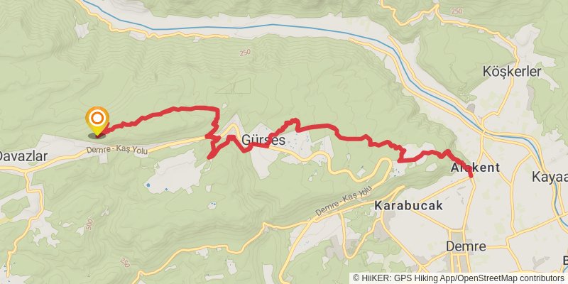 Lycian Way spur 2 Map
