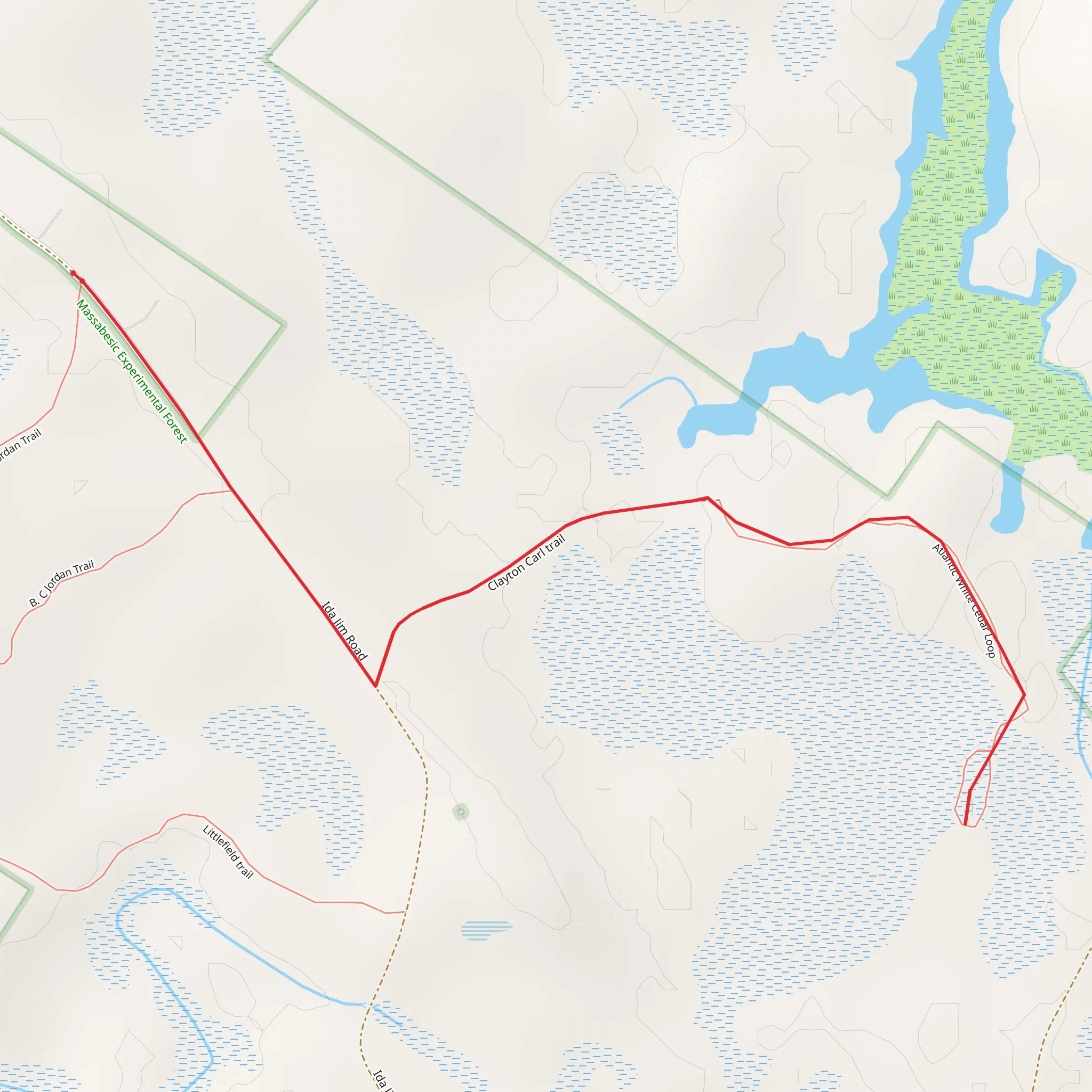 Days Woods Road Out and Back mobile static map