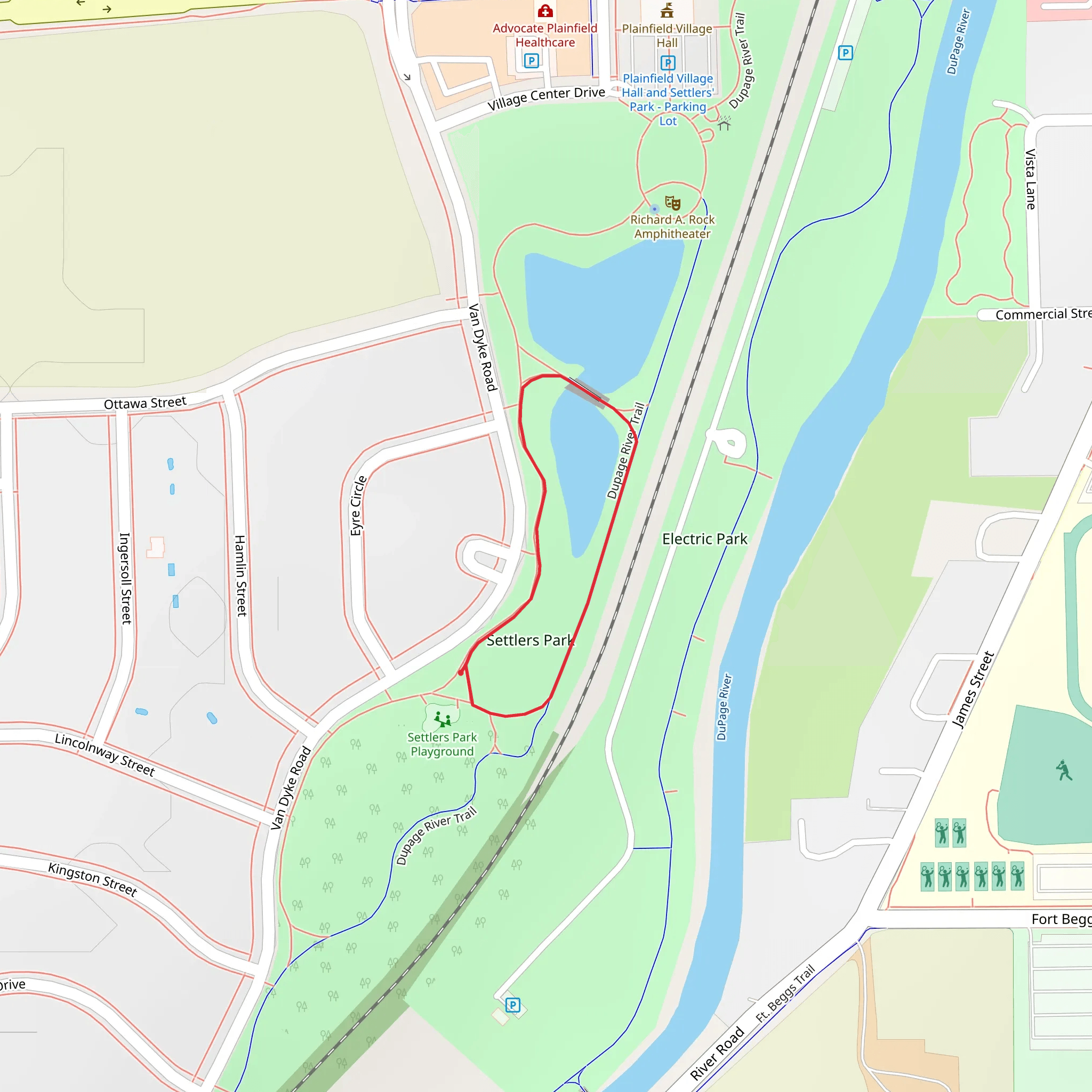 Settlers Park Loop mobile static map