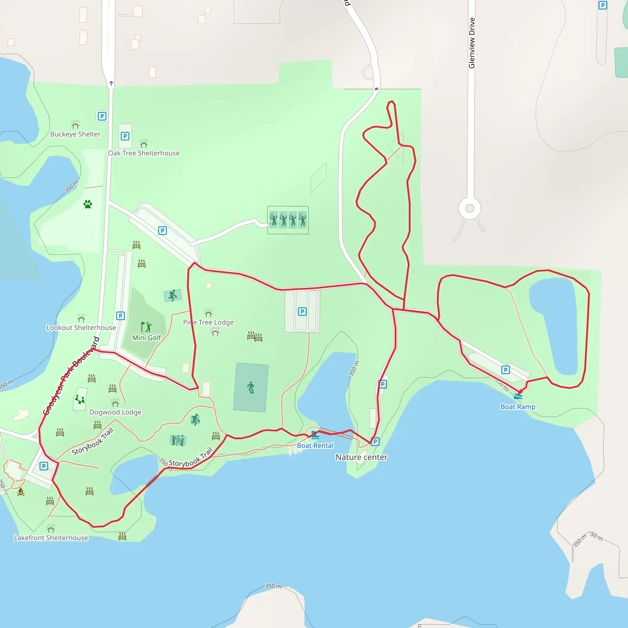 Wingfoot Lake State Park Loop mobile static map