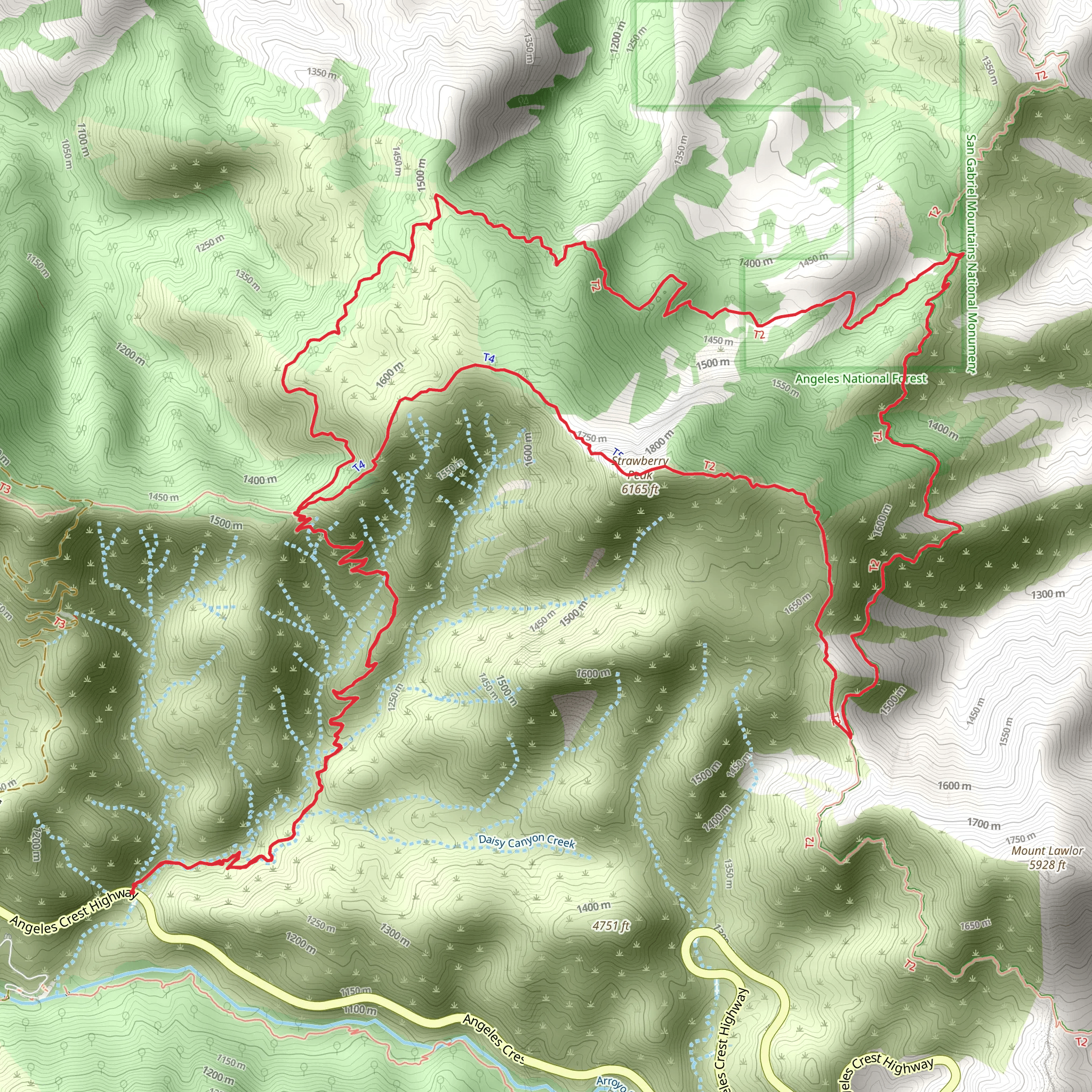 Colby Canyon, Strawberry Peak and Josephine Saddle Loop Trail mobile static map