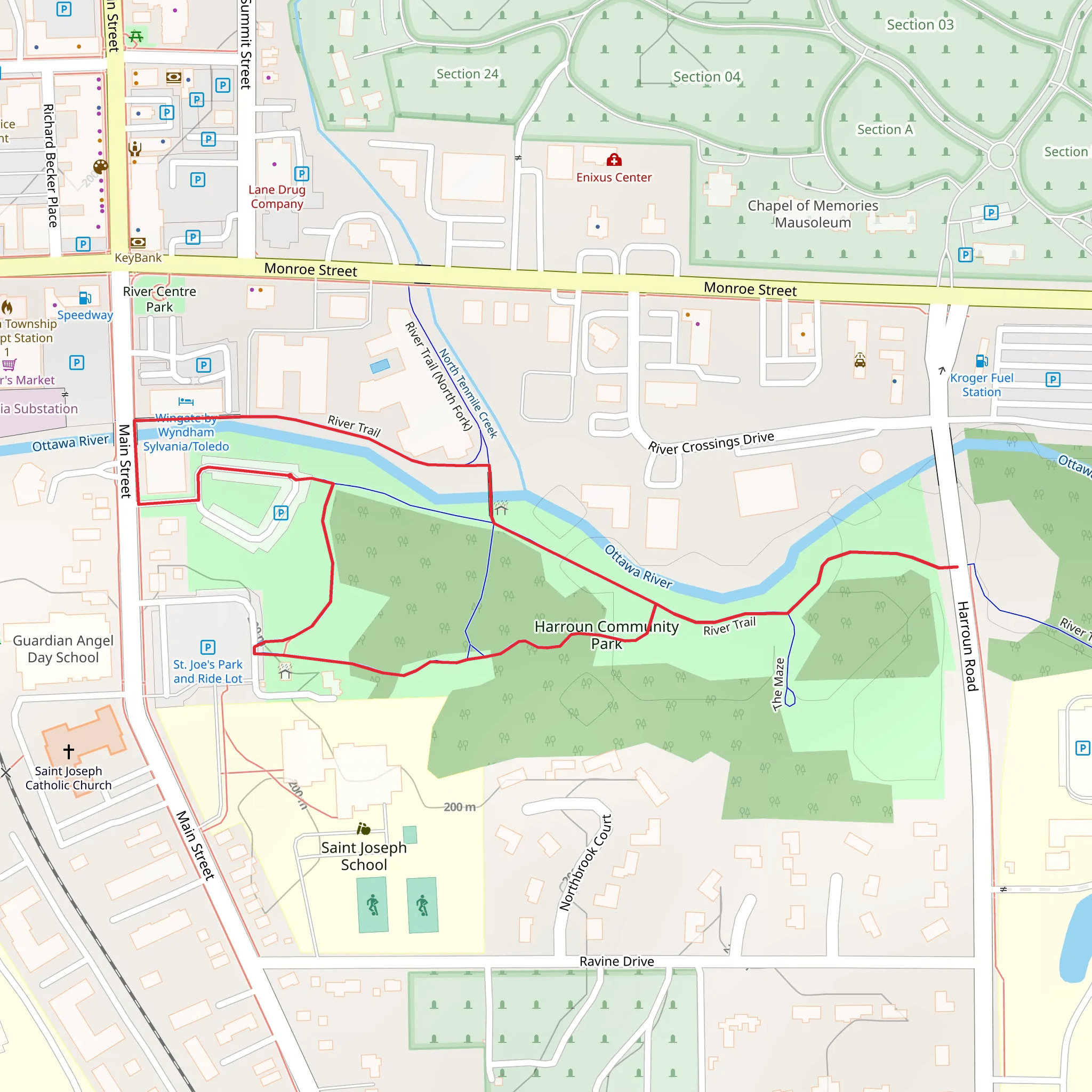Harroun Community Park Loop mobile static map