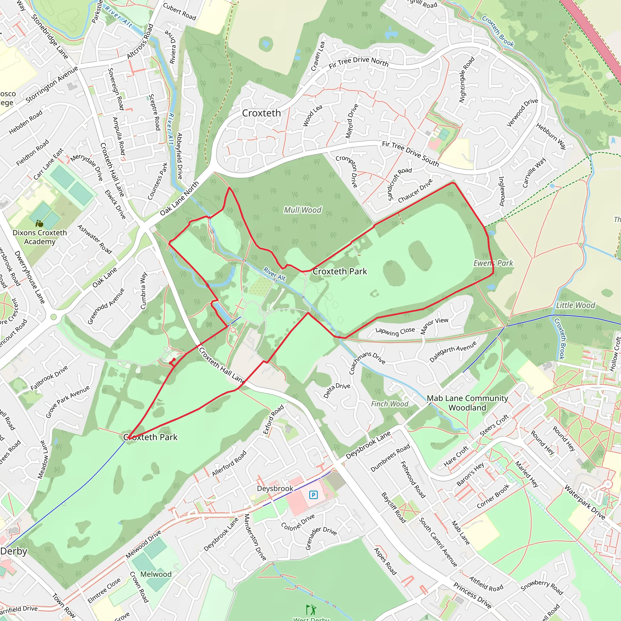 Croxteth Park Loop mobile static map