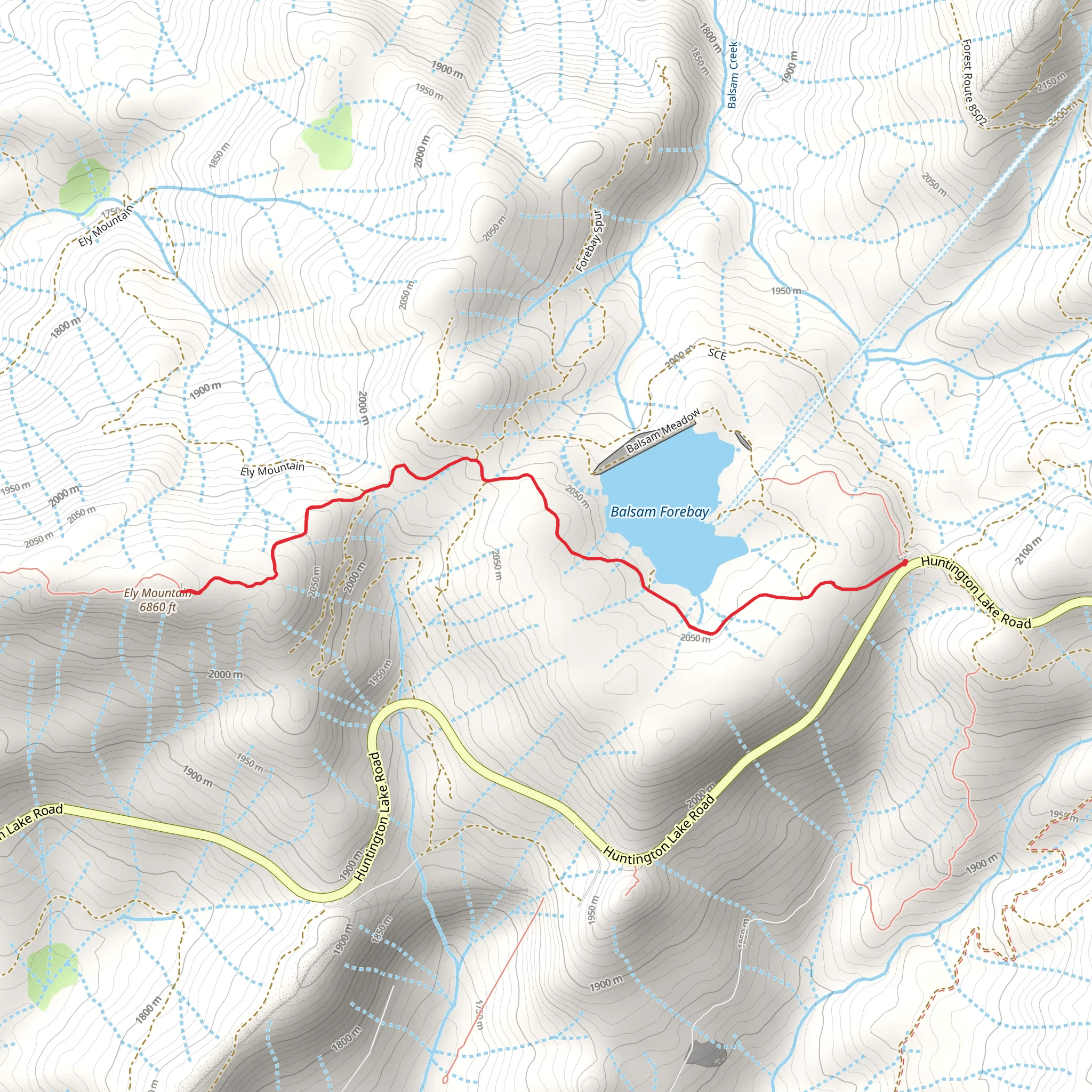 Balsam Forebay and Ely Mountain mobile static map