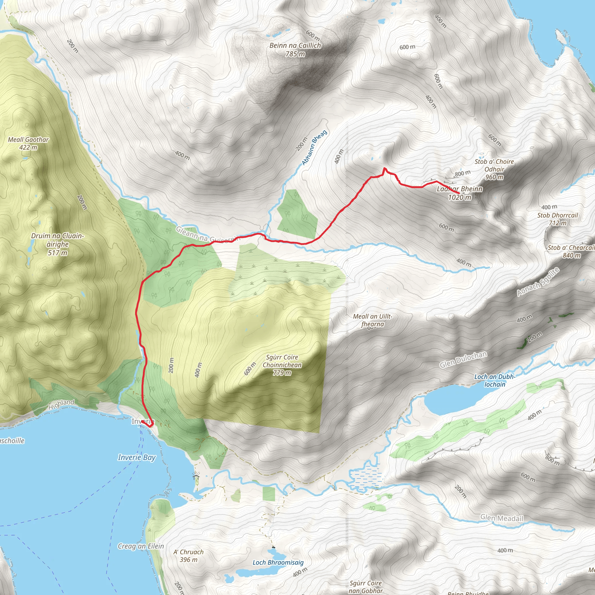 Ladhar Bheinn mobile static map