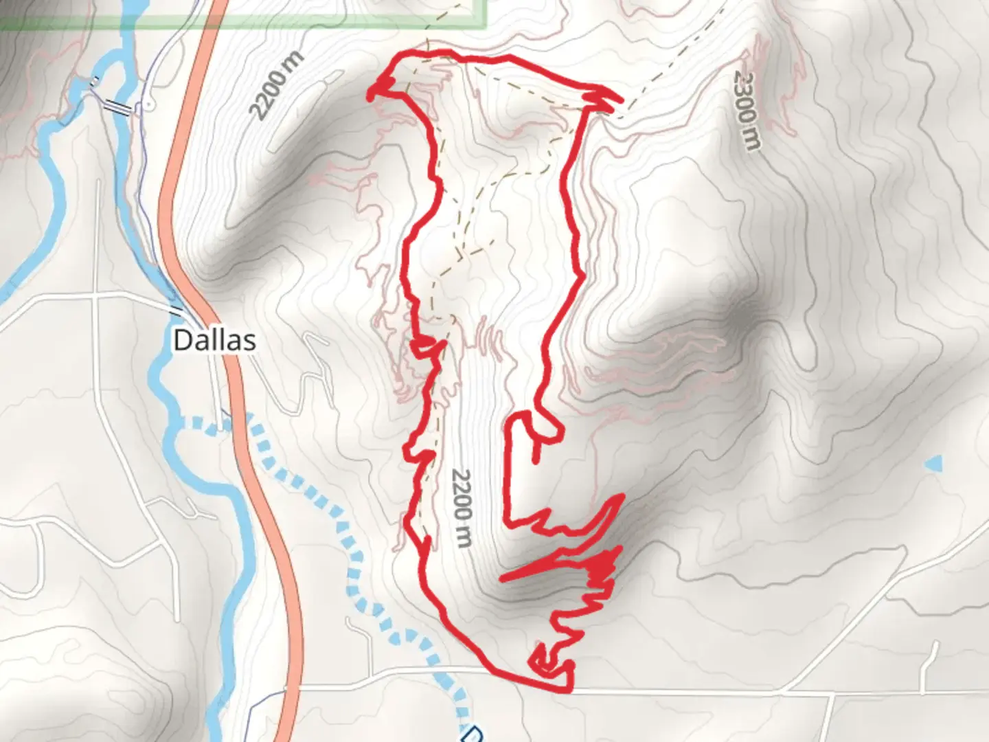 An image depicting the trail Rattus Maximus and Big Cheese Loop and its surrounding area.