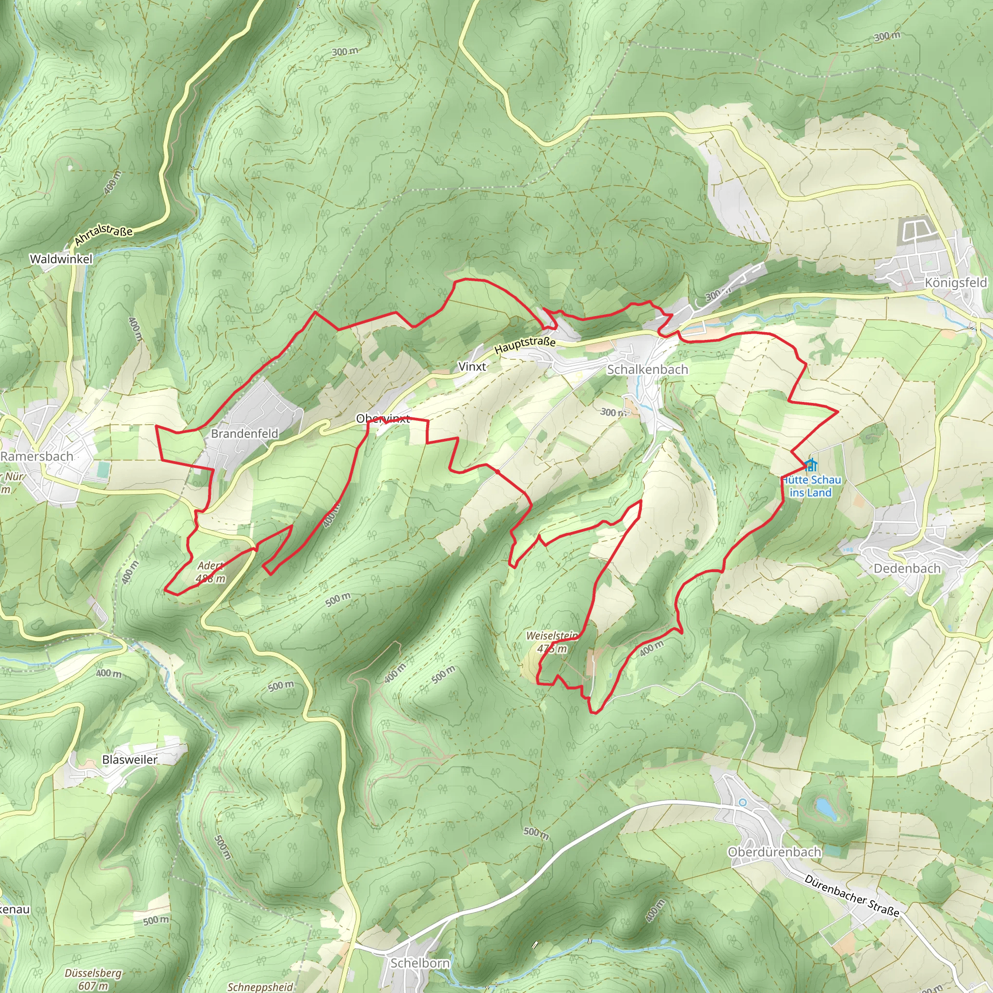 Schalkenbach Loop via Weiselstein and Adert mobile static map