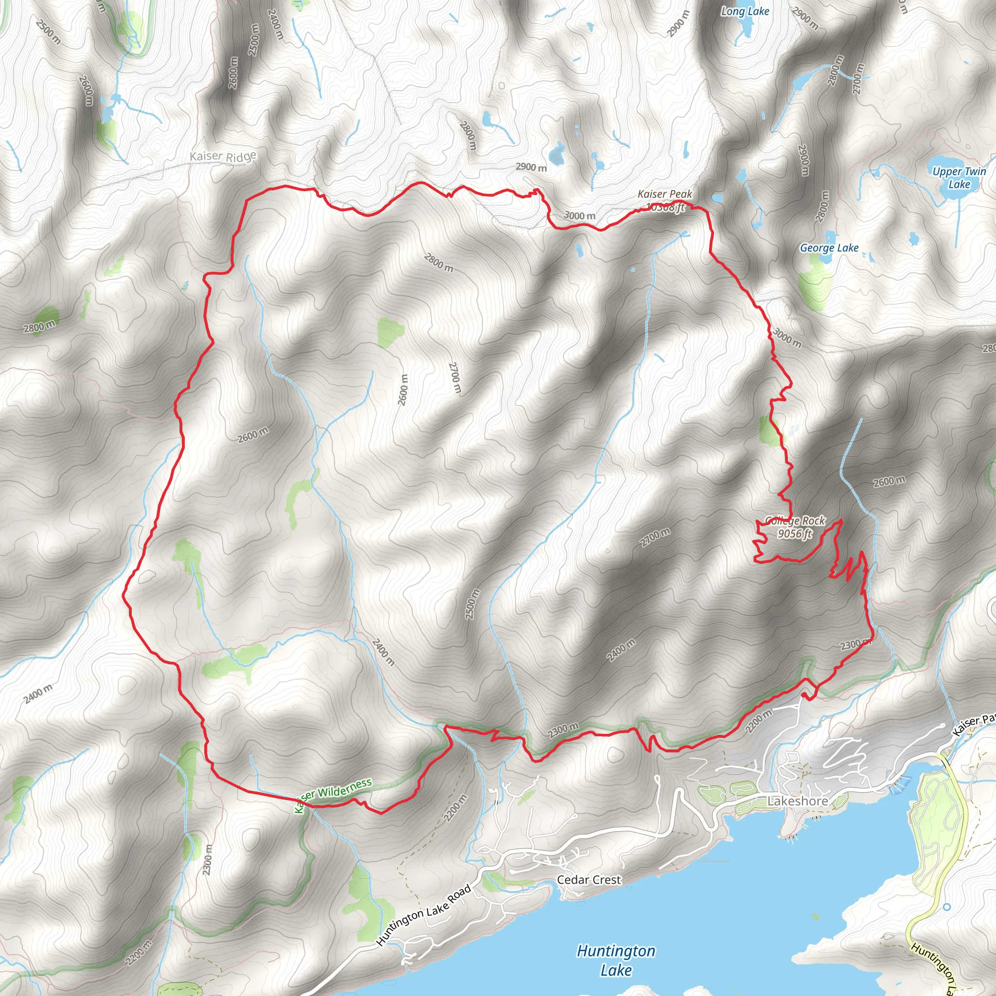 Kaiser Peak Loop Trail mobile static map