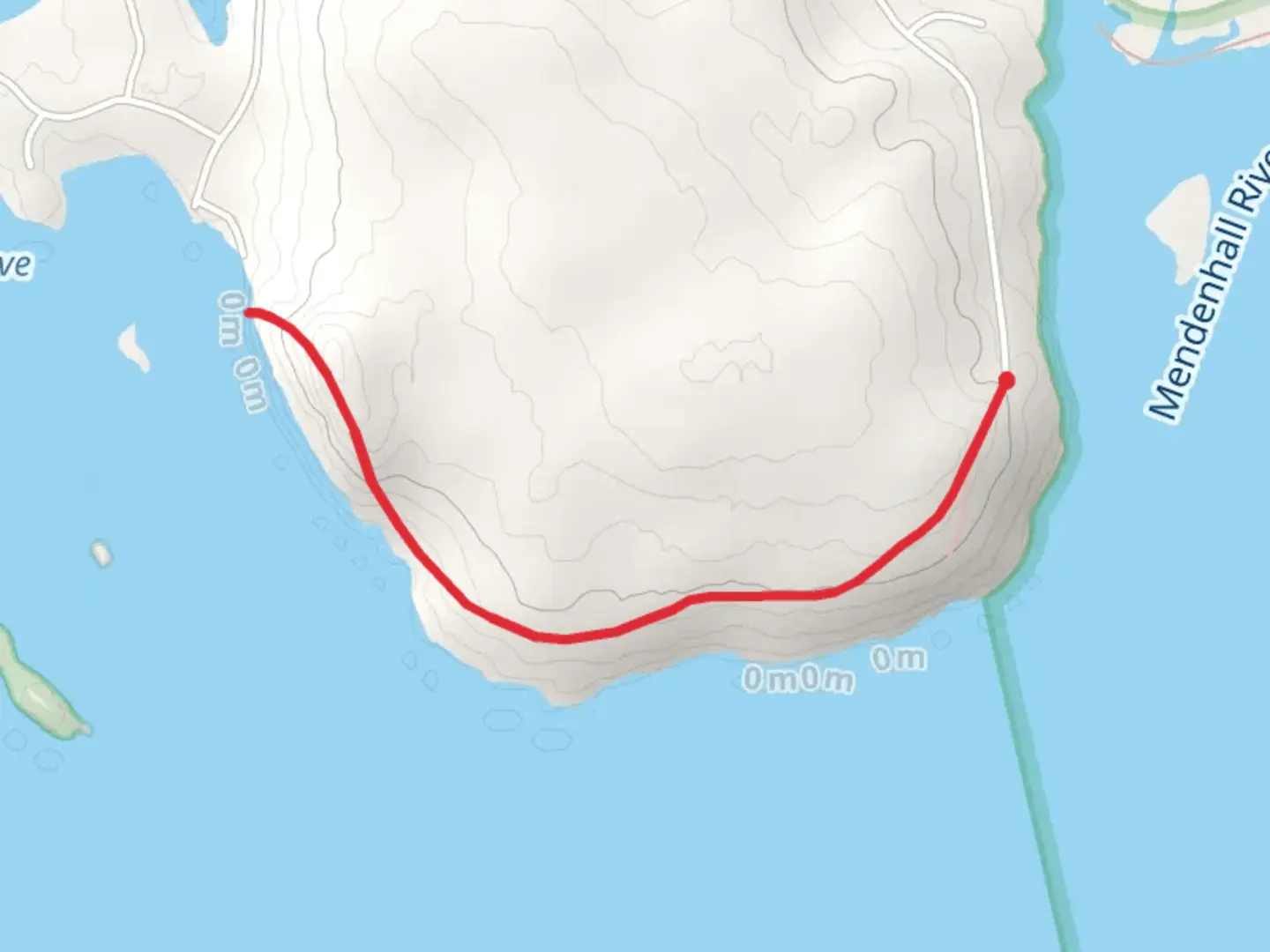 An image depicting the trail Mendenhall Peninsula Trail and its surrounding area.