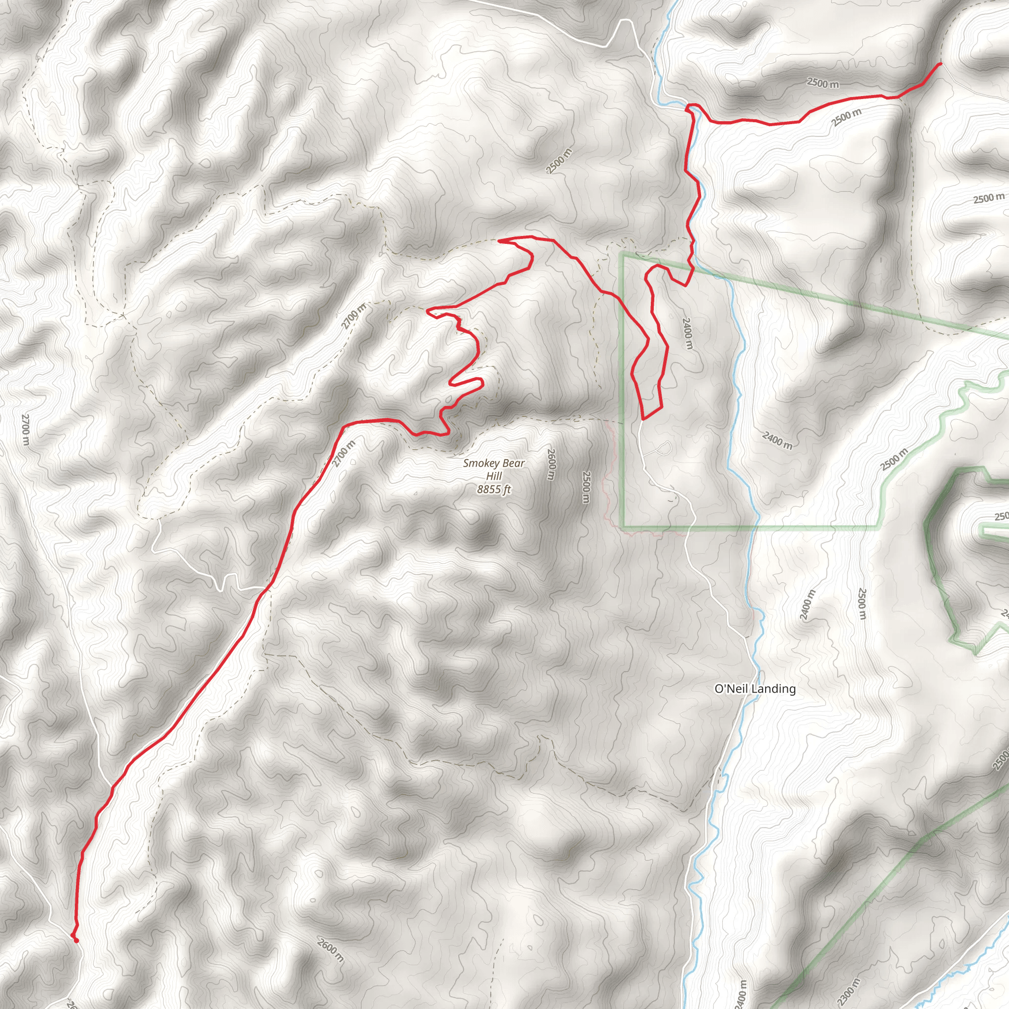 Smokey Bear Hill mobile static map