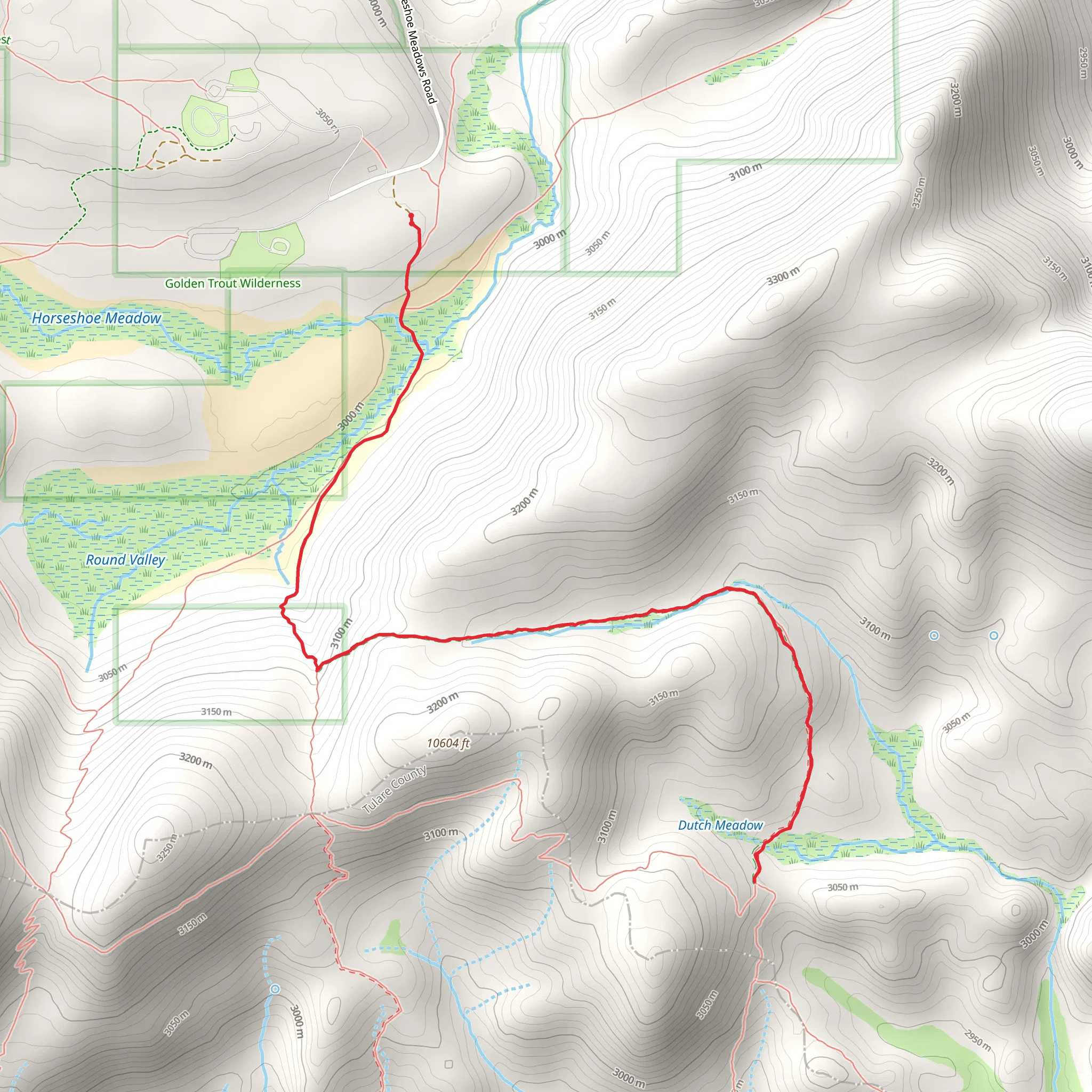 Dutch Meadow Spur via Mulkey Pass Trail mobile static map