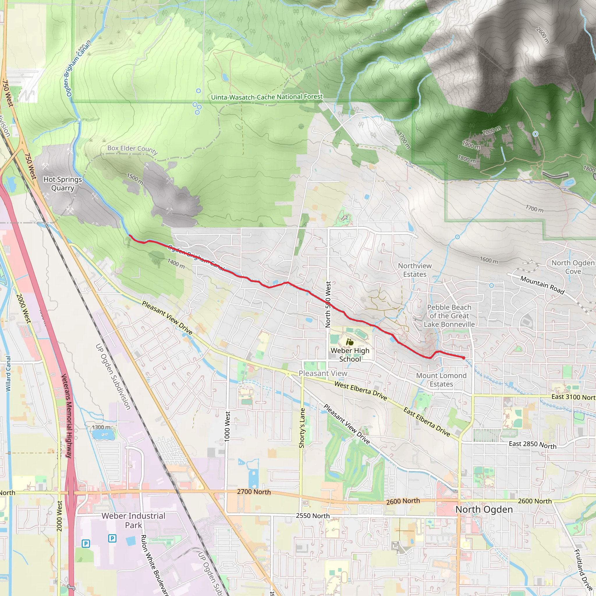 McGriff Canal Trail Out and Back mobile static map
