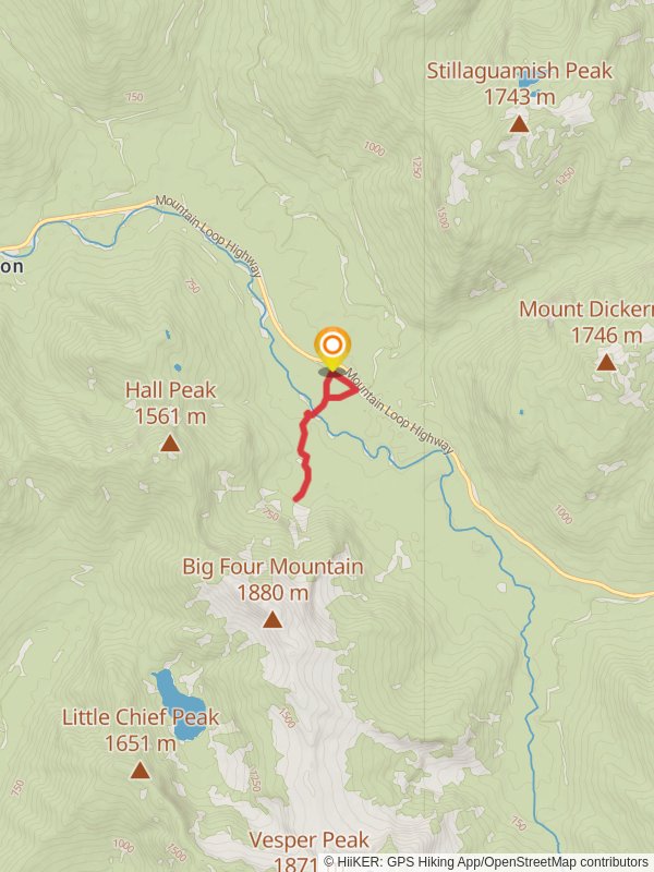 Ice Caves Loop Trail mobile static map