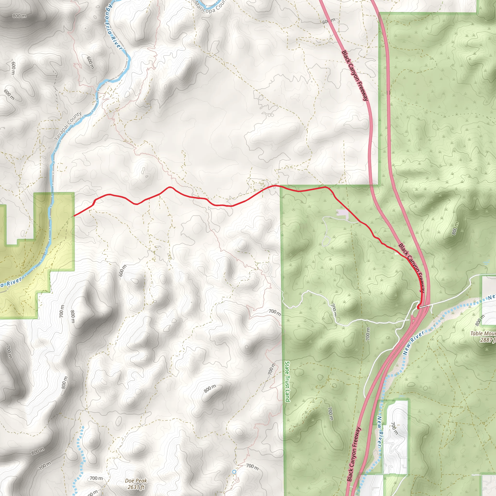 Table Mesa Road mobile static map