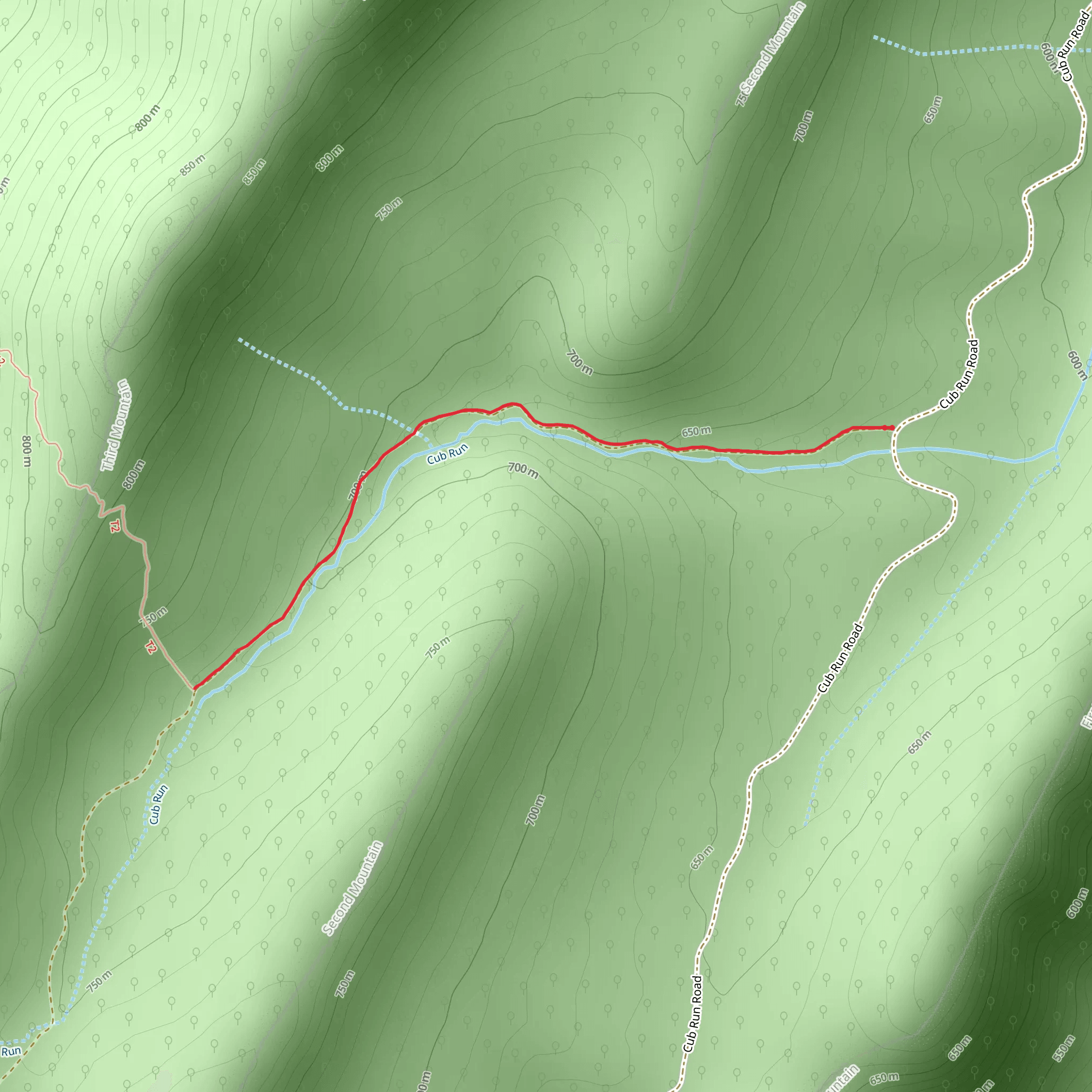 Martins Bottom Trail mobile static map